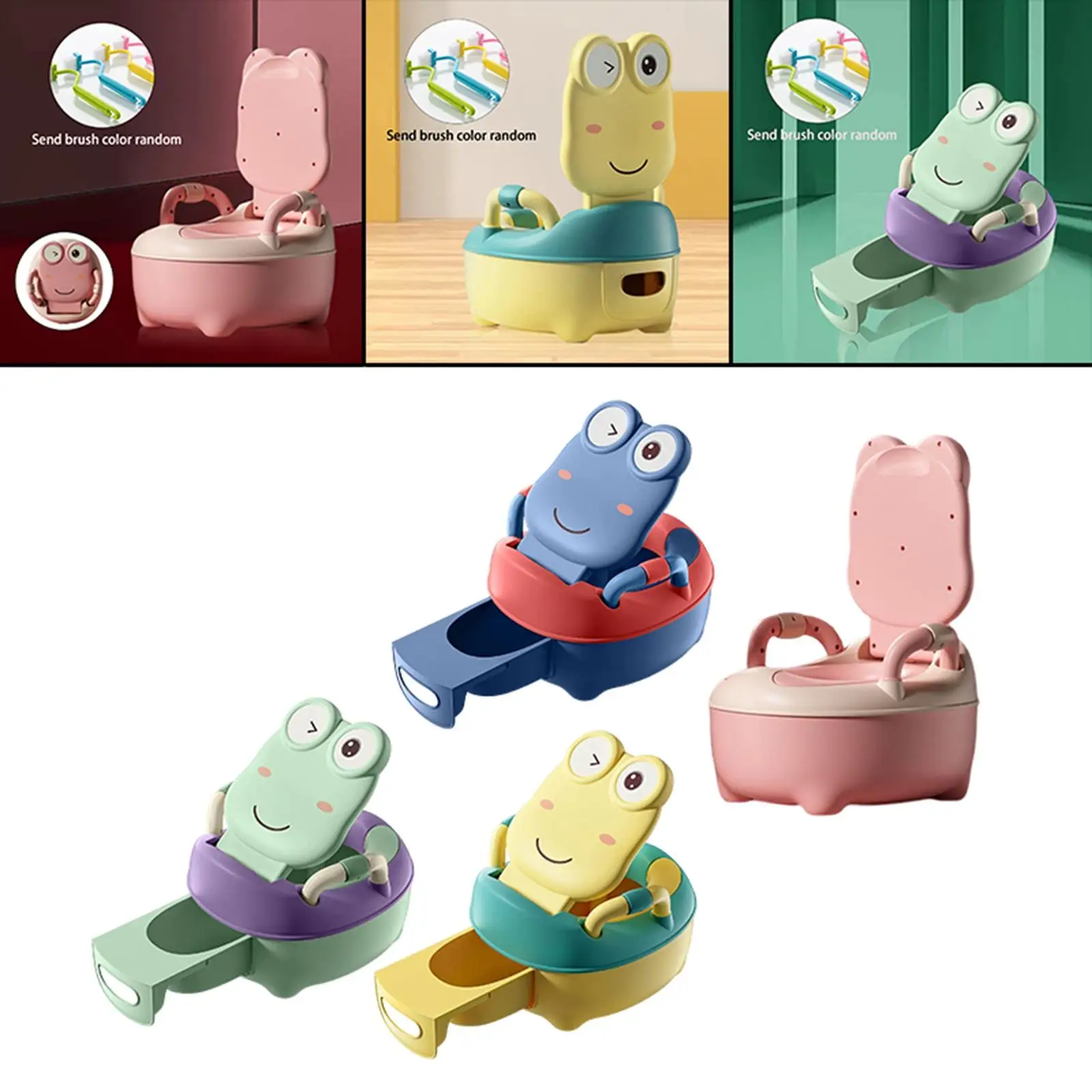 Cartoon baby Toilet Seat Potty Stool, Bedpan Toilet Training Seat Trainer Seat Pot, Removable Container for Boys Girls 4