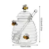 300ml Safe Glass Honey Pot With Stirring Rod Durable Transparent Bee Honey Storage Jar 6