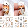 12pcs Cute Cat Nail Water Sticker Kawaii Anime Watercolor Design Foil for Nail Decals Cartoon Watermark Transfer Manicure Slider 2