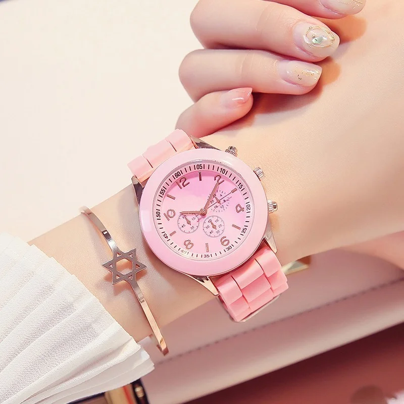 

New Silicone Women Watch Ladies Fashion Quartz Wristwatch Female Clock Jelly Colorful Children's Watch Men Leisure Gift Women