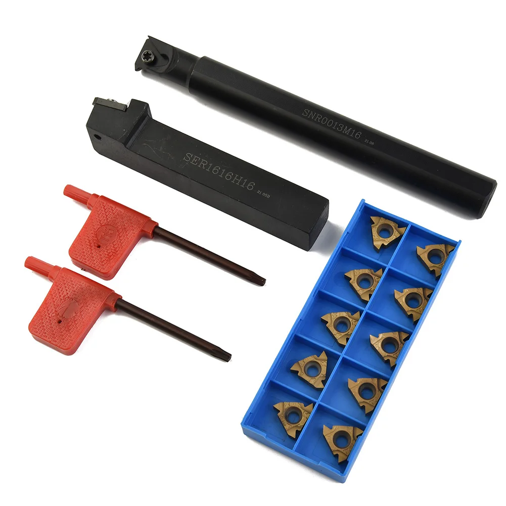 

Lathe Internal Threading Inserts Right T15 Toolholding Kit Parts SER1616H16 SNR0013M16 Turning Tool 1/2in 5/8in