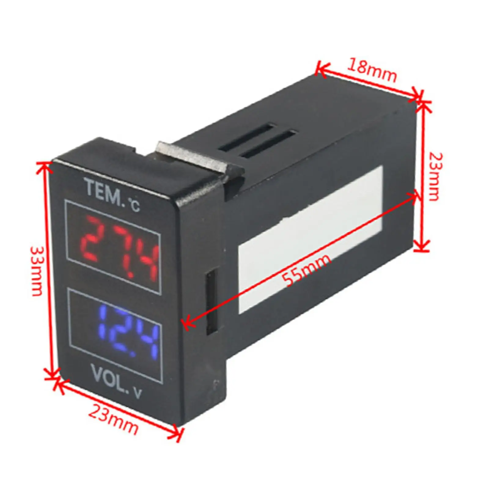 Digital Voltage Temperature Display Meter for Toyota Repair Voltmeter Panel