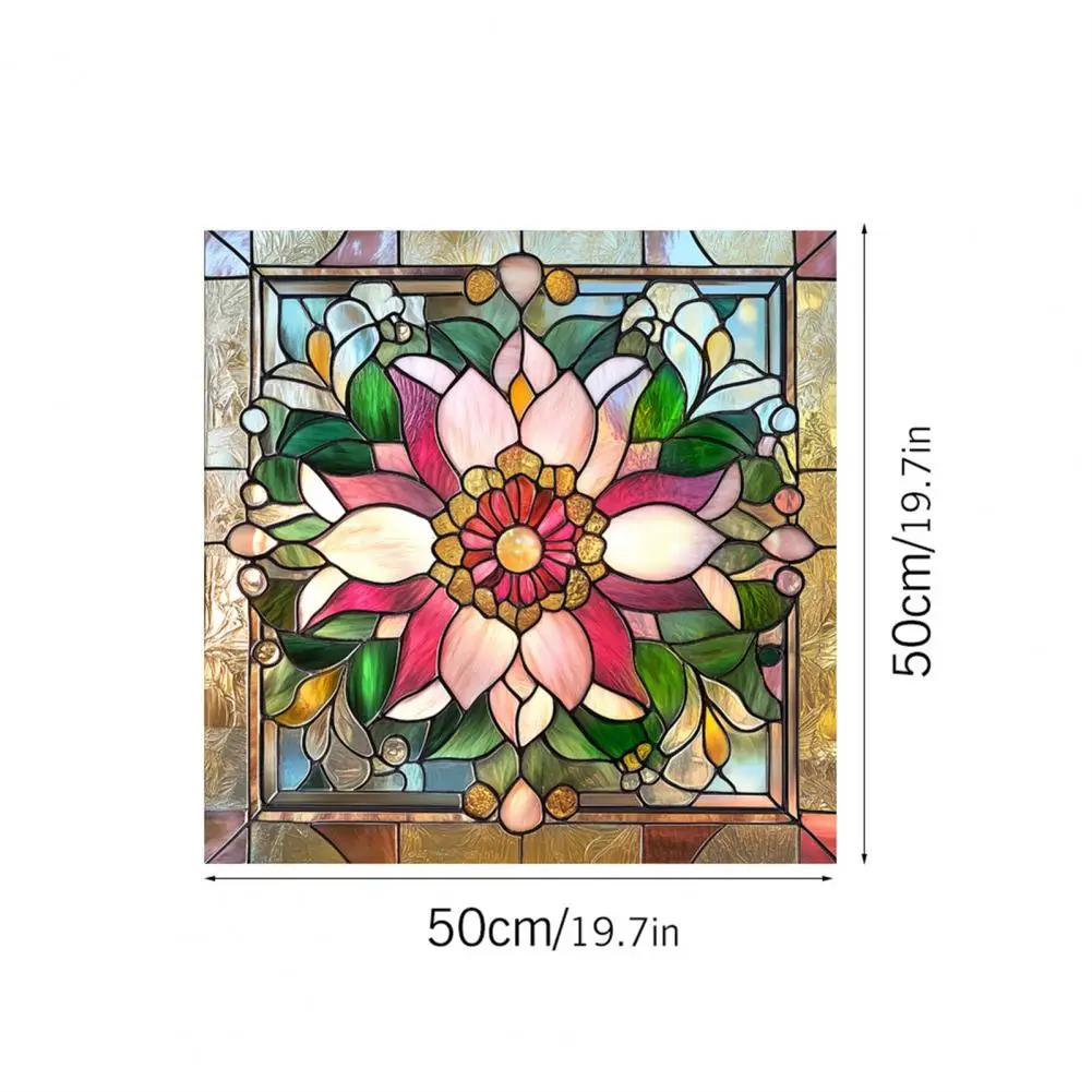 50*50cm Window Film Stained Glass Static Window Film Privacy Protection Sun Blocking Glass PVC Home Office Covering window stickers