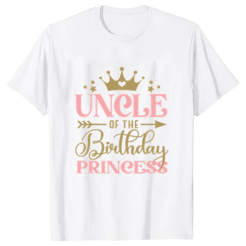 Birthday Princess T-shirt DAD MOM Brother Sister Family Gathering Tees Girls Birthday Party Tshirt Aesthetic Clothing Black Top