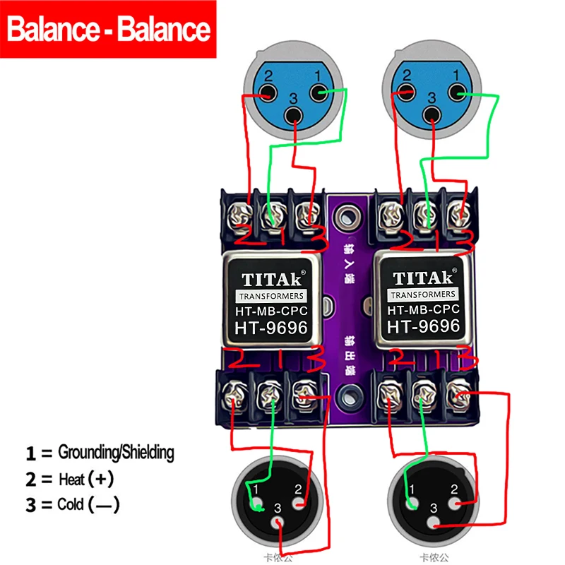 Description Picture 5 of itemBalanced and Unbalanced Conversion Audio Isolator HT-9696 Permalloy Audio Isolation Transformer 600:600 20Hz-20KHz