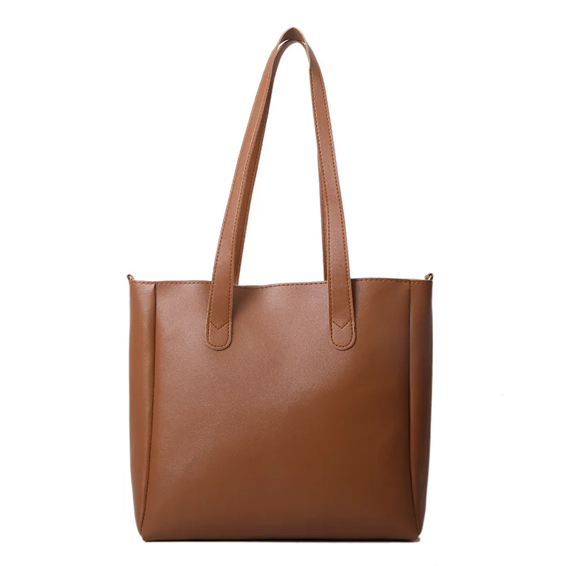 2023 New Fashion Soft Leather Tote Bag Autumn Winter All-match College Student Class Women's Bag Shoulder Messenger Bag Women