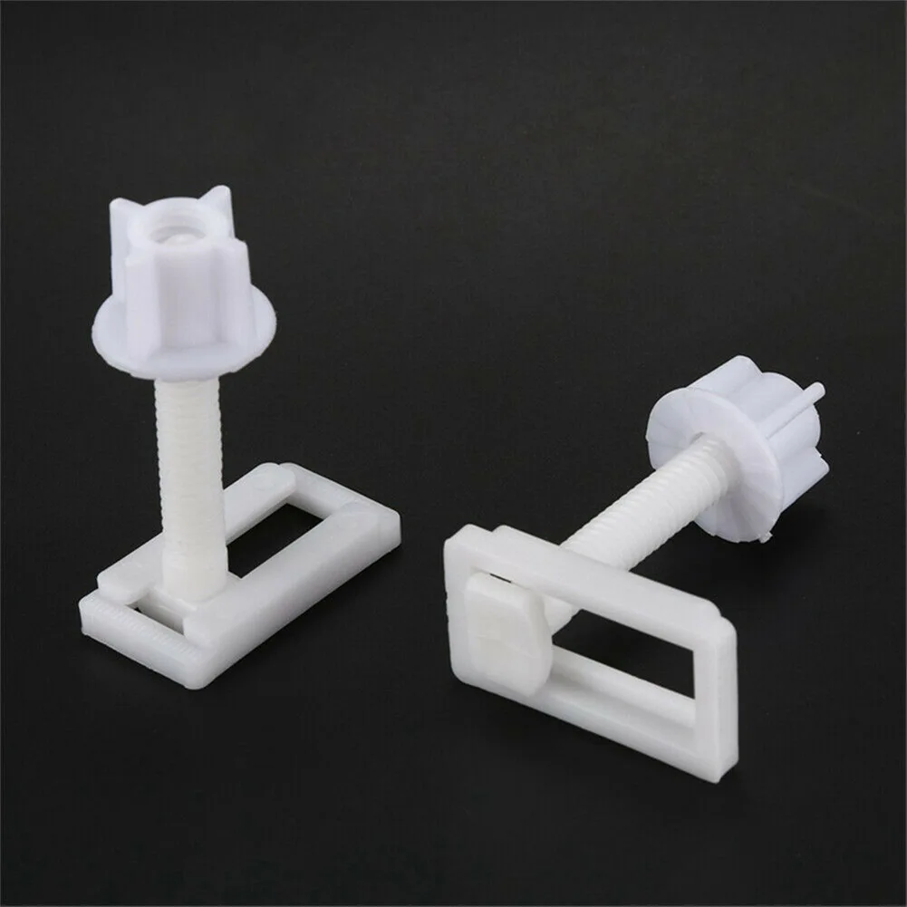 Komplettset Schrauben-Schrauben-Set für die Reparatur von Toilettensitze, 2 x Schiebeplatten, 2 x Schrauben, 2 x Unterlegscheiben, hochwertiger Kunststoff, glatte Oberfläche – Detail 2