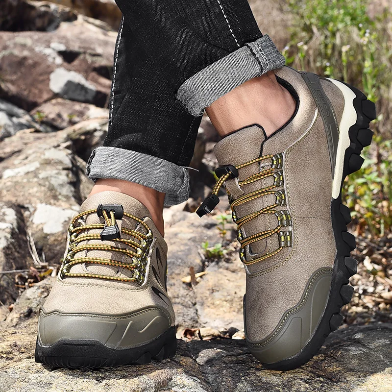 New Arrival Waterproof Men Hiking Shoes Leather Trekking Sneakers Men&s Winter Shoes Outdoor Jogging Boots Hiking Fo