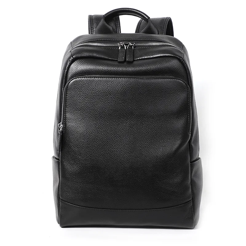 Stylish Men's Genuine Leather Backpack Large Capacity Casual Laptop Bag