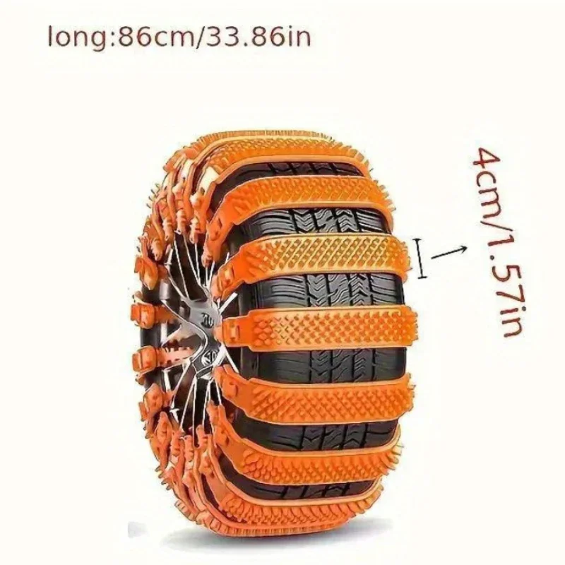 1-10PCS Snow Chain Tyre Chain Urethane Set Wheel Ties Belts Car Tires Chains Winter Anti-Slip Anti Skid Snow Emergency New