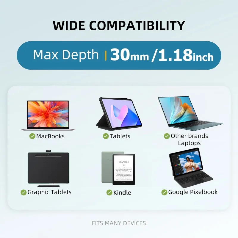 책상 아래 노트북 거치대, 벽걸이형 노트북/태블릿/맥북용 선반 홀더, 스크래치 방지 실리콘 포함