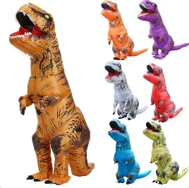 

Anime Kids Adult T-rex Inflatable Dinosaur Costume Suit Children Role-playing Fancy Mascot Dress Up