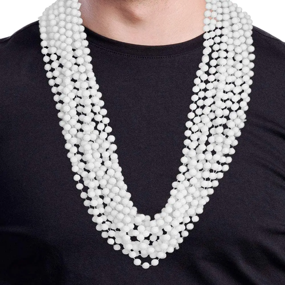 33'' Long White Pearl Bead Necklaces Faux Strands Costume Jewelry