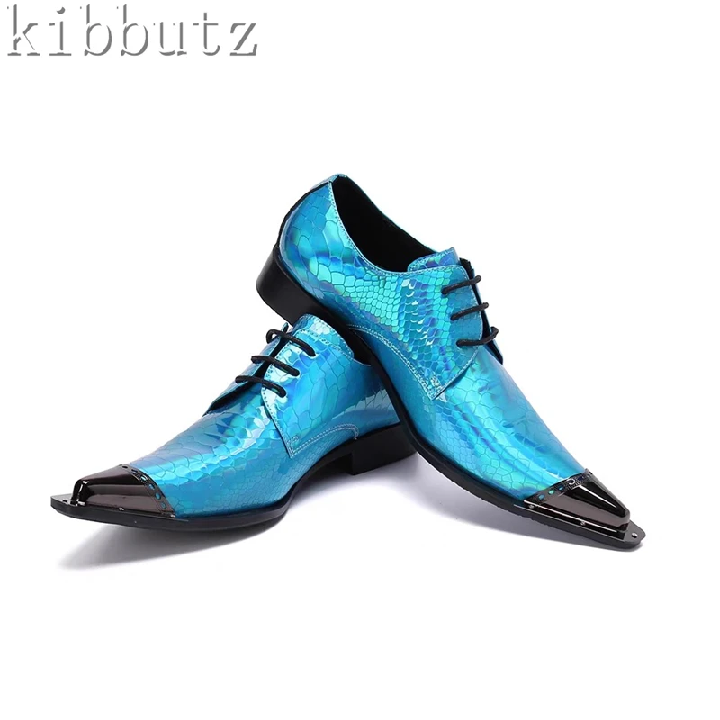 

Men's Fashion Pointed Toe Lace Up business shoes High Quality patent Leather Oxfords Youth Party Dress Formal Shoes