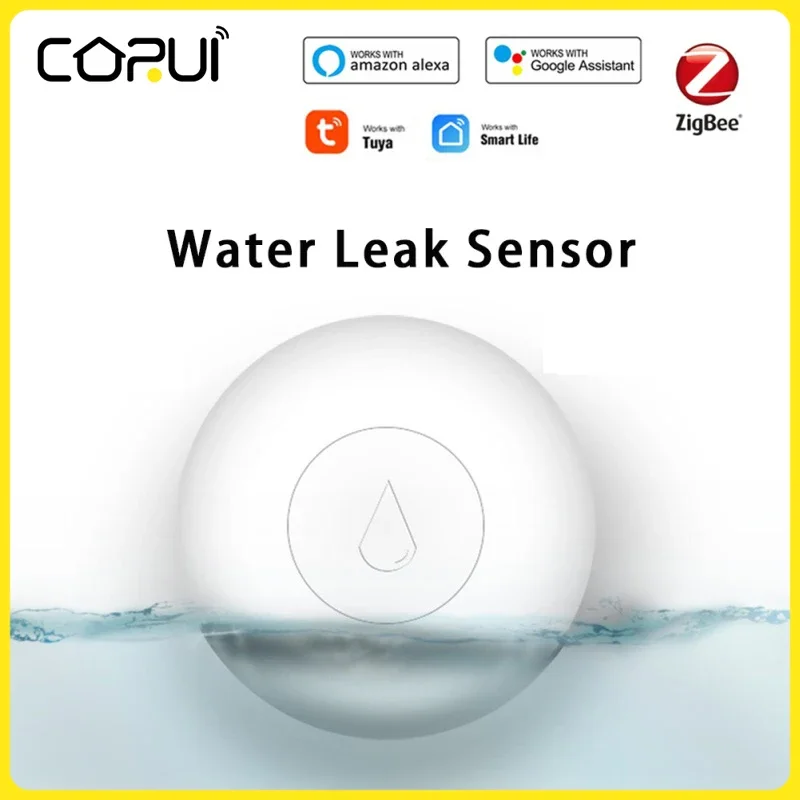 

ZigBee TUYA Water Leak Detector Flood Sensor Water Tank Full Water Linkage Alarm Smart Life APP Remote Monitoring