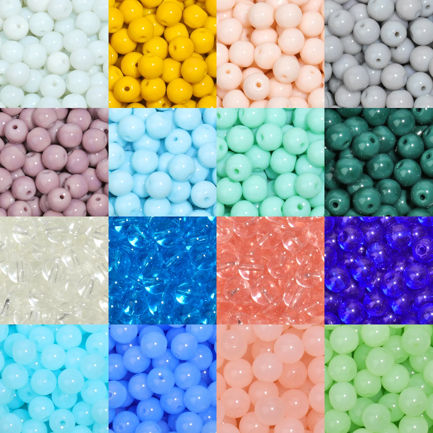 8mm Glass Beads Round Loose Spacer Beads for Jewelry Making Diy Bracelet  Necklace Beading Handicrafts Supplier 50pcs/pack - AliExpress