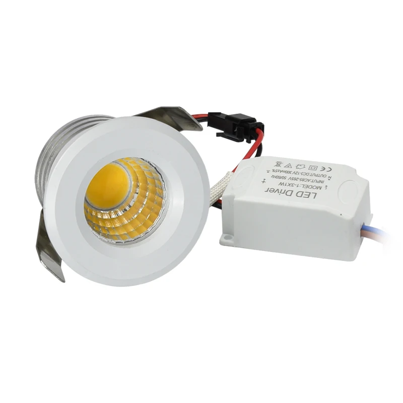 Mini LED Spot Downlights COB 3W Dimmable 110V 220V Cut Hole 30mm for Ceiling Cabinet Chowcase Loft Decorations led downlight recessed ceiling spotlight
