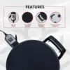 Ethiopian Injera, Somalian Anjero, Crepe, Lefse, Mogogo, Mitad, Pancake Teff Maker - Adjustable Digital Heat Control - Non-Stack 2
