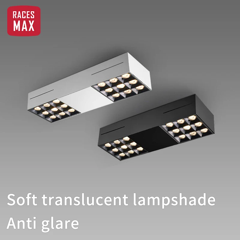 LED Spotlights 18W Ceiling Surface Mounted Anti Glare Ceiling Light Grille Light Home Living Room Without Main Light Downlight