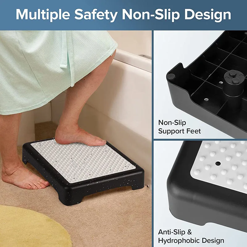 One Step Stool for Children, Adults and Seniors - Anti-Slip Rubber, Portable & Sturdy 200 kg Platform for Indoor, Outdoor Use