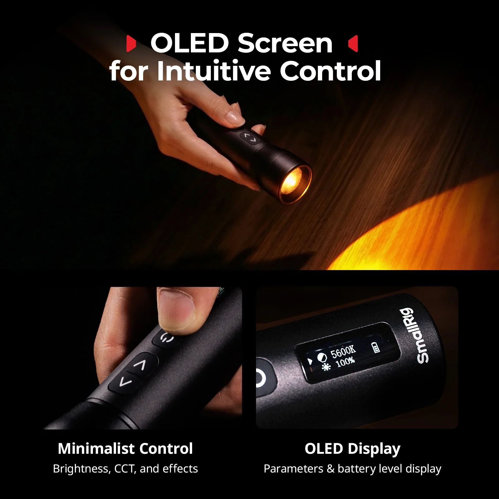 스몰리그 RF 05B LED 손전등 1900K?8000K IP65 방진 방수 LED 손전등 5W 데스크탑 매크로 인물 사진 줌 미니 라이트 5785