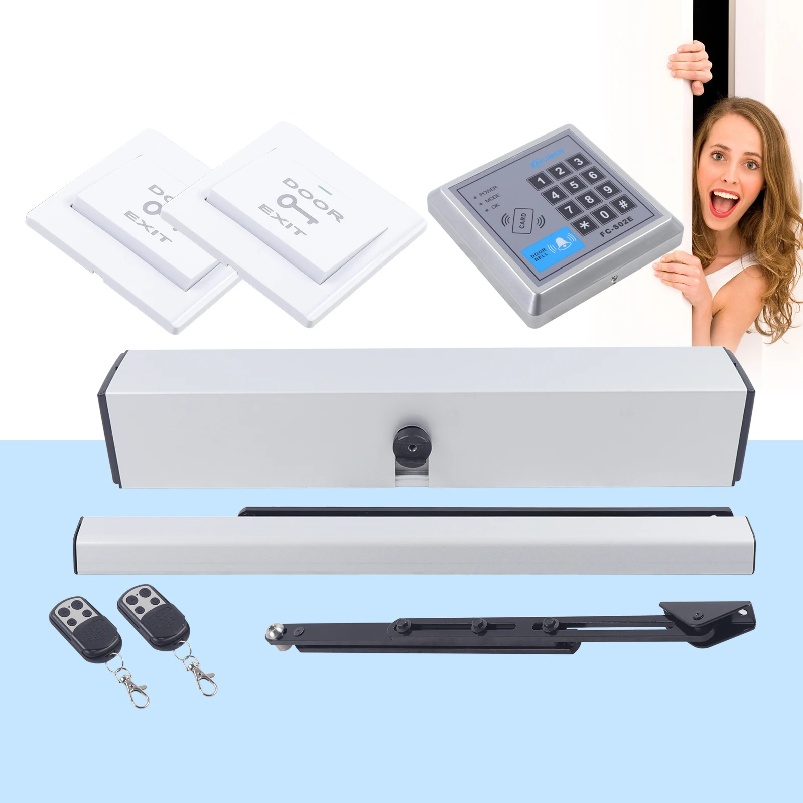 Handicap Door Opener for Disabled People Automatic Swing Door Opener 50W Low Energy Handicap with Remote Controller