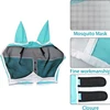 Horse Mask Stretchy Adjustable Breathable Anti-uv Anti-mosquito Horse Hood Mesh Fly Protective Cover Equestrian Equipment 5