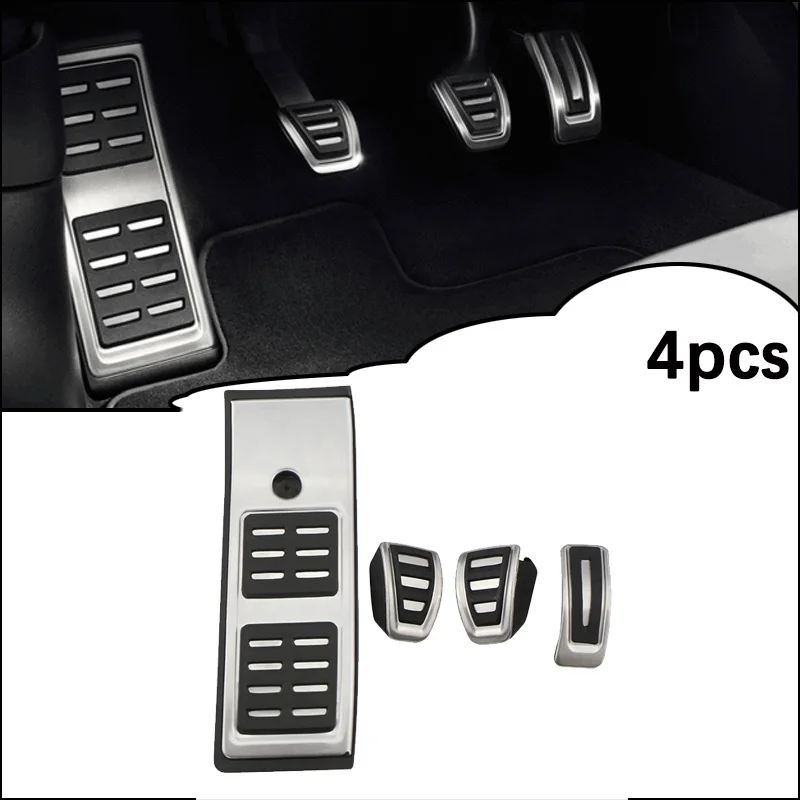 Stainless Steel Car Brake Pedal For Audi A4 Accessories ~ B9 Automotive Rubber Non-slip No Drilling Pedal