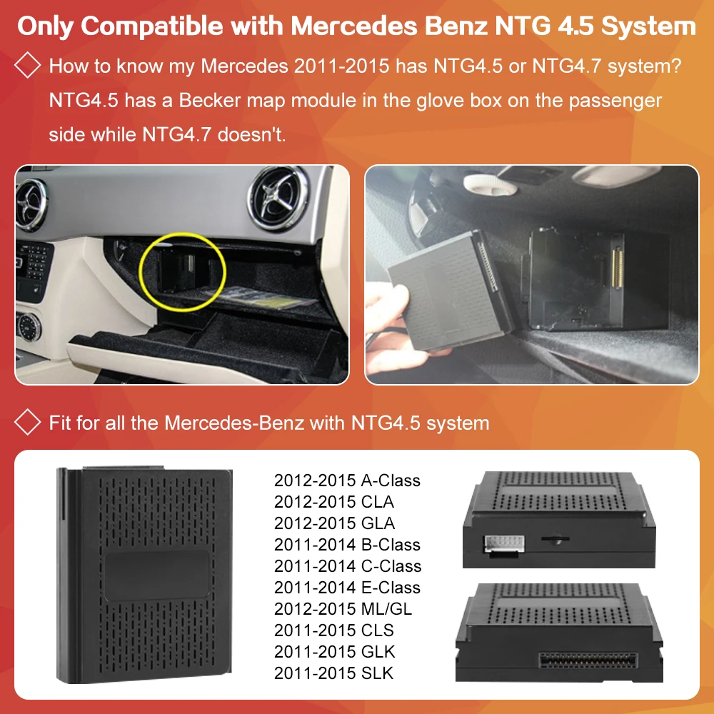 Drahtloses Carplay für Mercedes Benz Klasse ml/gl w166 ntg 4,5 Becker Modul Android Auto Mirror Link Airplay GPS Navigation