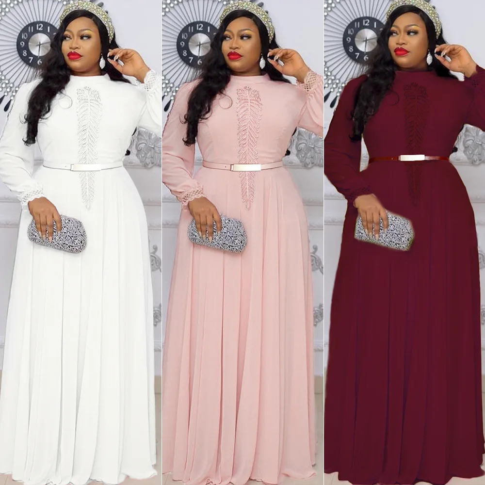 

Dinner Dresses For Women 2022 Spring Ankara Dashiki African Chiffon Party Long Dress Elegant Kaftan Maxi Gown Muslim Clothes