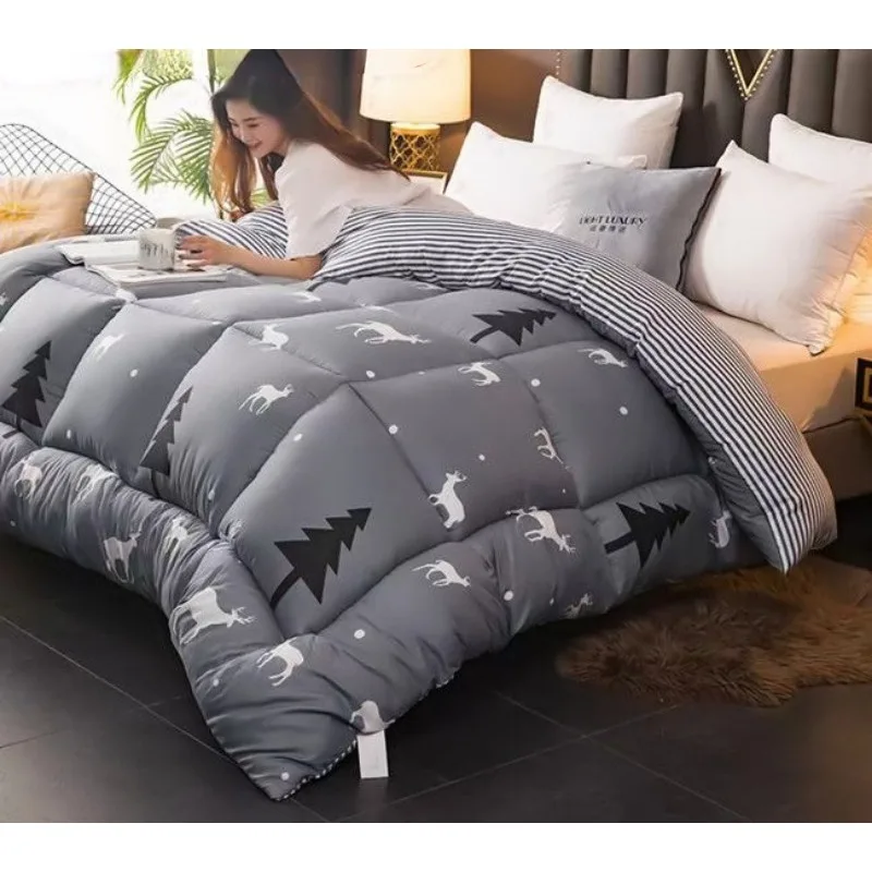

Nordic Warm Winter Quilt Soft Comforter Duvets Four Season Double Bed Quilt Blanket Air Conditioner Fluffy Cotton