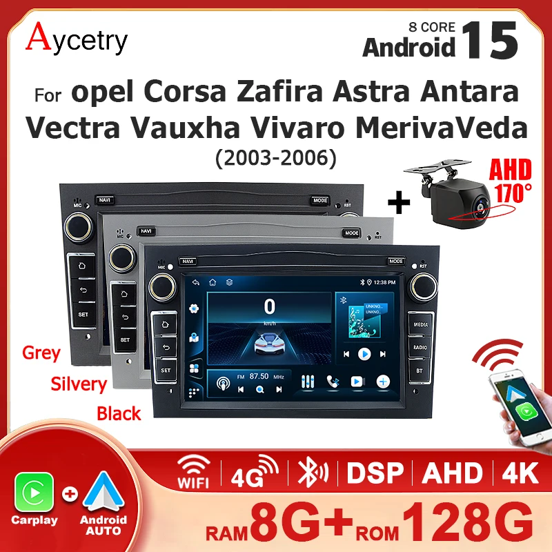 Radio para Auto con Android 15, 8G128G, CarPlay Inalámbrico para Opel/Vauxhall Astra, Antara, Zafira, Meriva, Combo, Signum, Tigra Two Top 2003-2006 1