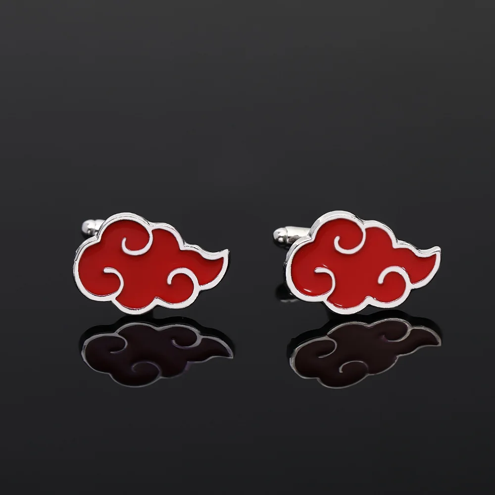 Anime NARUTO Akatsuki Uchiha Itachi Cosplay Costume Button Shirt Neckline Cufflinks Accessories Prop A Pair