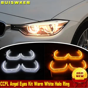 LED Angel Eyes For BMW 3 Series E90 E92 E93 M3 2007-2013 Coupe cabrioletCar Lights Accessories Halo 3D DTM LCI Style Acrylic