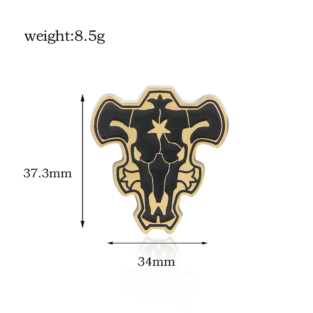 Enamel Pins Brooch Anime Black Clover Asta Black Bull Metal Badge for Women Men Lapel Pin Jewelry Gift
