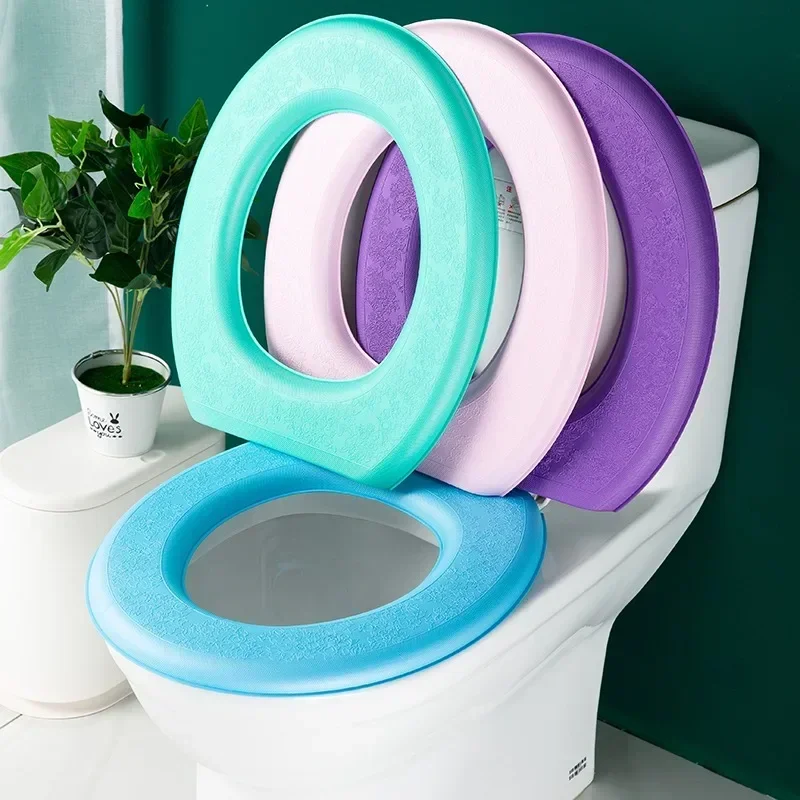 

O-Shape Toilet Seat Cover Keep Warm Pumpkin Pattern Closestool Mat Knitting Soft Pad Toilet Seat Washable Bathroom Accessories