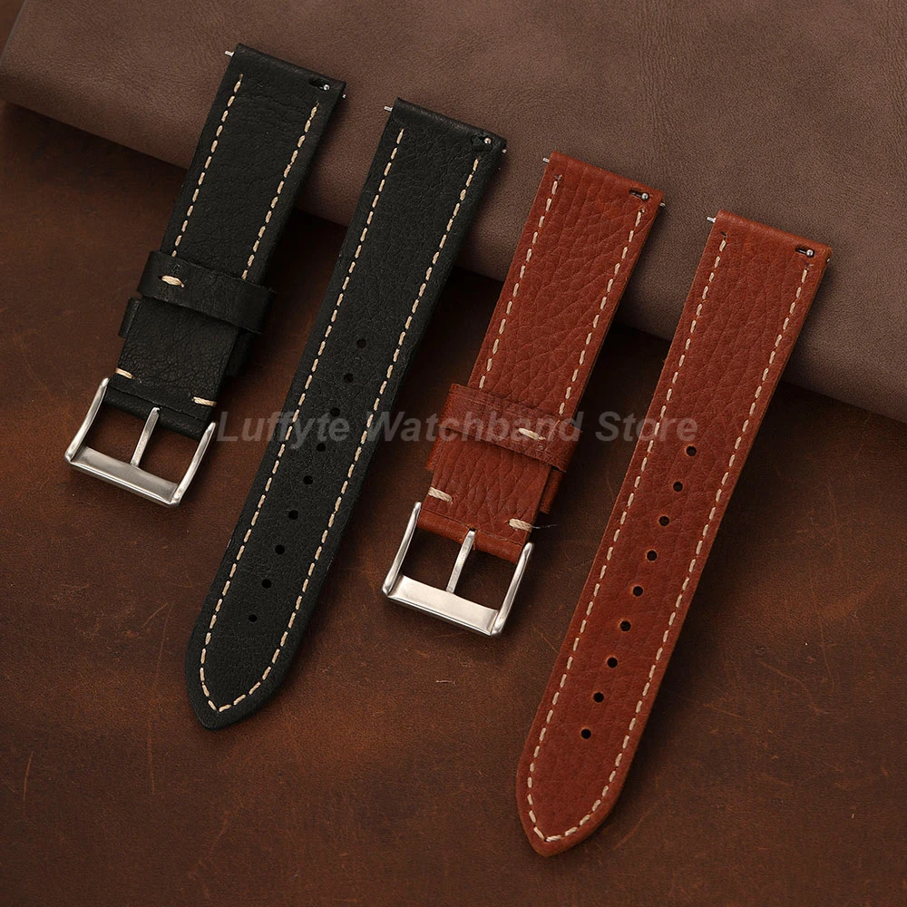 Premium Handmade Vintage Leather Watch Strap – Genuine Calfskin