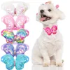 10PCS Butterfly Shape Dog Bowties Adjustable Fashion Sequins Pet Collars For Dogs Dazzling Dog Bow Ties Collars Pet Accessories 1