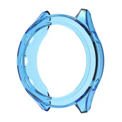 Soft TPU Protective Case Cover - Transparent Frame Bumper Shell Accessories - Forerunner 570 47mm (Blue)