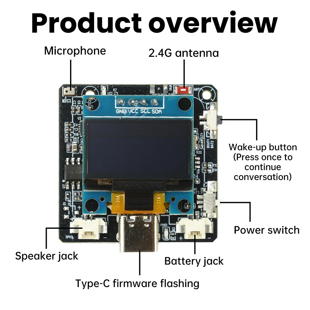 รูปสินค้า บอร์ดพัฒนา AI ESP32-C3 รองรับเสียงและระบบ Deepsek