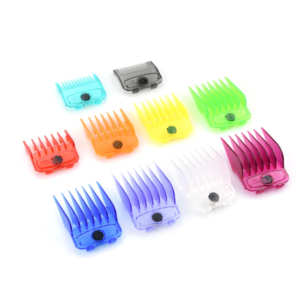 10 Piece Transparent Hair Clipper Guide Combs Set