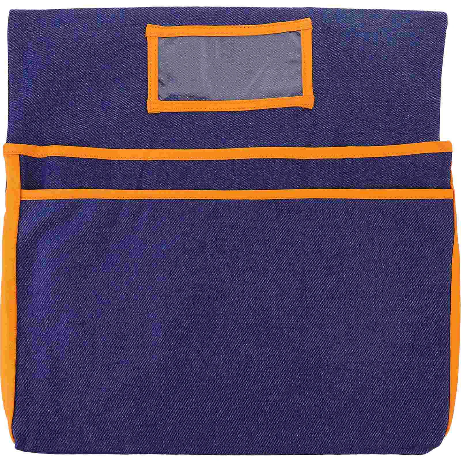 

Карманные карманы для спинки стула, карманы для стула, сверхпрочные школьные принадлежности, мешки, джинсовый Органайзер, классный оранжевый