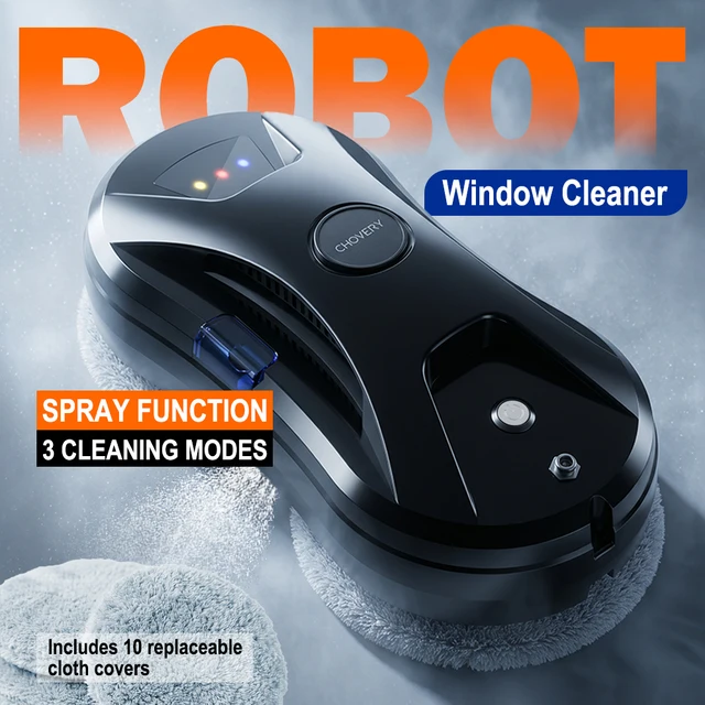 CHOVERY Vacuum Window Cleaner Automatic Water Spray Window Cleaning Robot Electric Glass Limpiacristales Remote Control 1