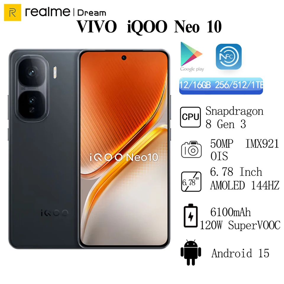 VIVO iQOO Neo 10 6100mAh Snapdragon 8 Gen 3 Smartphone