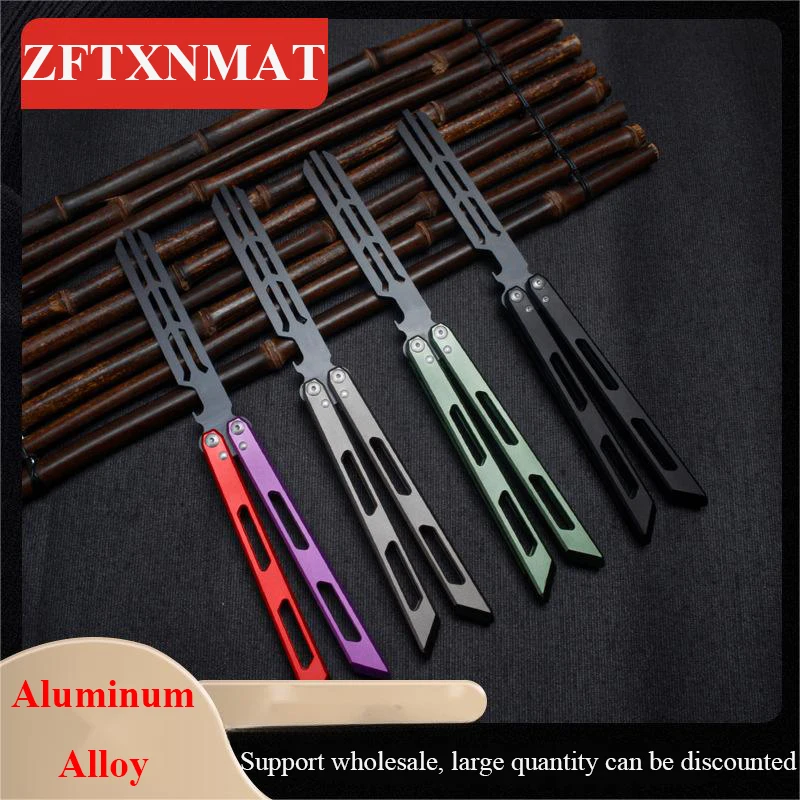 Portable Folding Butterfly Knife Trainer Stainless Steel Pocket Practice Training Tool for Outdoor Games Hand Movements No Edge