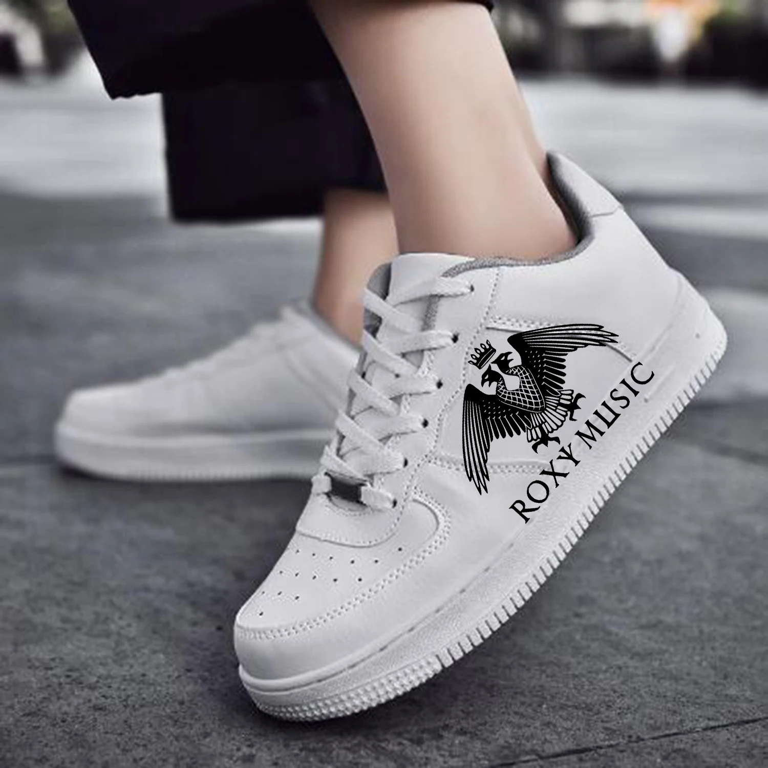 Roxy Music Metal Band AF Basketball Mens Womens Sports Running High Quality Flats Force Sneakers Lace Up Mesh Custom Made Shoe