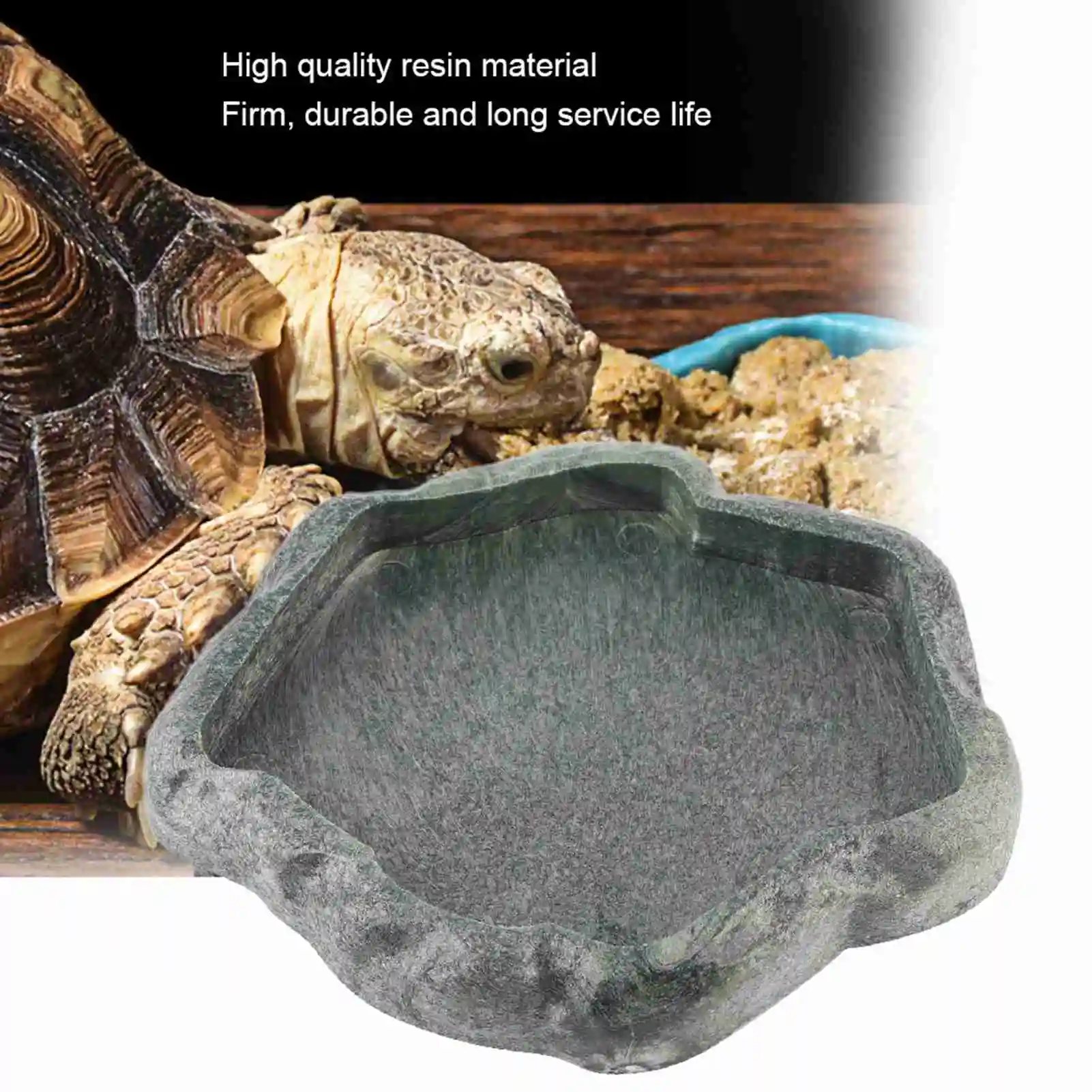 ABS Resin Reptile Rock Food and Water Dish Feeder Bowl for Tortoise Lizard Lizard Feeder Reptile Bowl Reptile Feeder