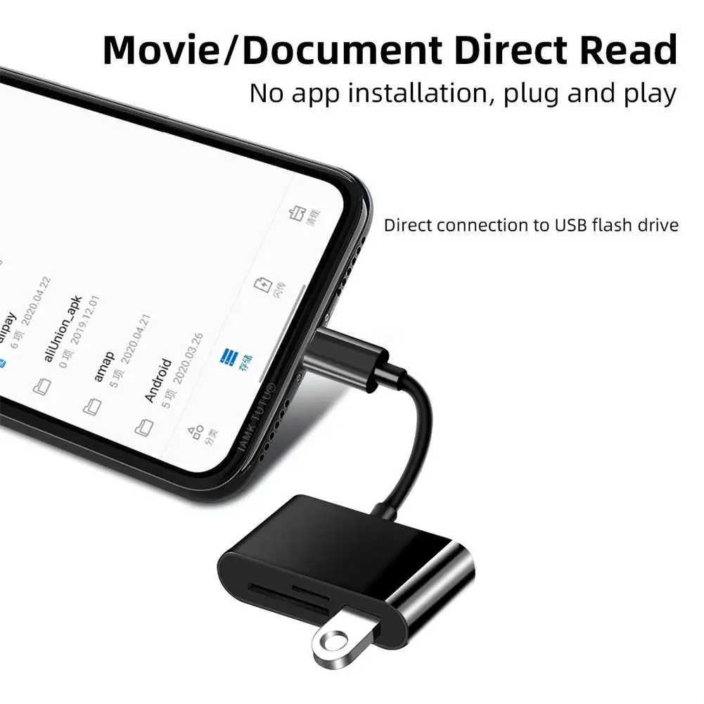 Usb Type C Card Reader Otg Adapter Micro Usb Sd/tf Card Reader For Android Phone Computer Multi-function Data Transfer Cable memory card reader