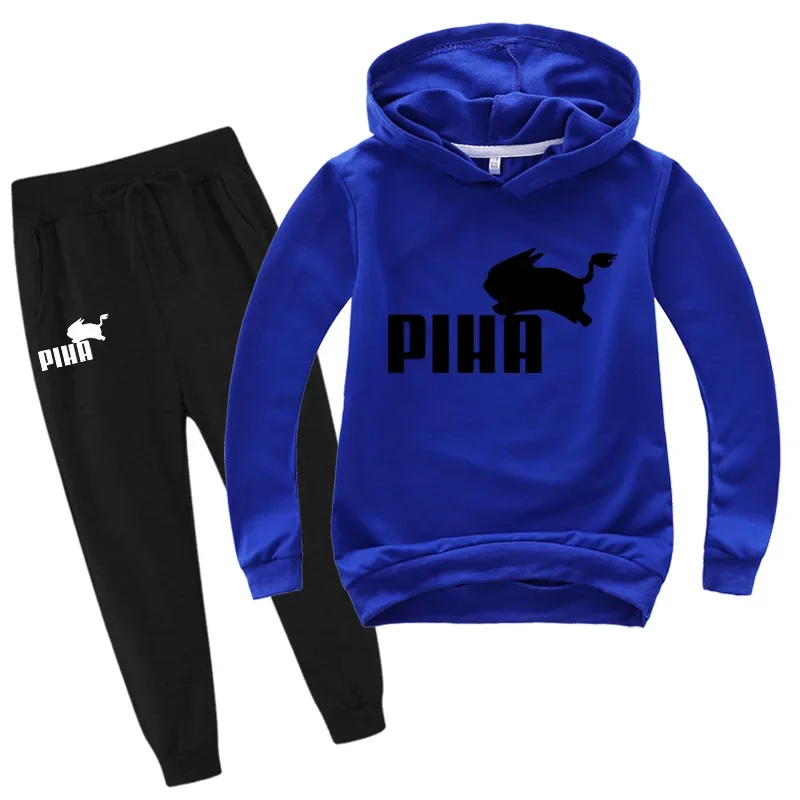 PIHA Rabbit Tracksuit Spring Sport Suit Kids Cartoon Printed Hoodie Pants 2pcs Sets Baby Boys Clothing Sets Toddler Girl Outfits kids clothing set,girls clothing set,kids sports suit,boys clothing set,children sports suit,kids sweatshirt set,boys tracksuits suit,boys tracksuits