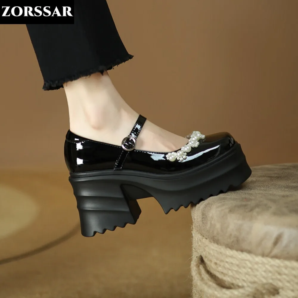 

Lolita Shoes Platform Shoes Heels Mary Janes Women Japanese Style Vintage Shoes for Women College Student White Women's Shoe